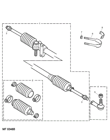 Rover Mini Steering Rack - Manual from 134455