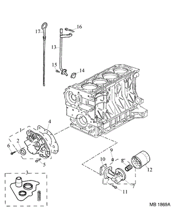 Rover 200/25/MG ZR Oil Pump, Oil Filter MPi K Series - 1100 Petrol 8V