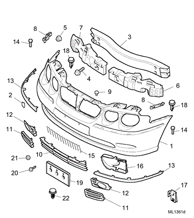 Rover 75 Front Bumper and Fittings - to March 2004 4D321637