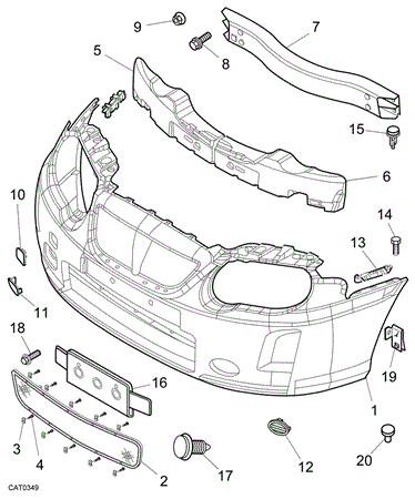 Rover 75 Front Bumper and Fittings - March 2004 on 4D321638