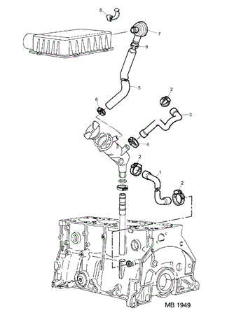 Rover 200/400 to 95 Engine Breathing - 1700 Diesel