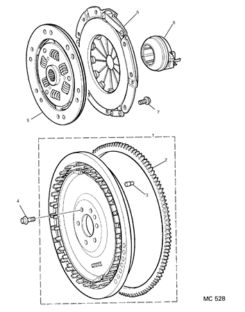 Rover 200/400 to 95 Flywheel, Clutch - 1400 Petrol