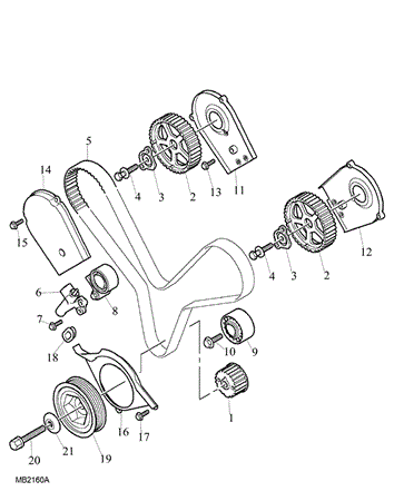Rover 400/45/MG ZS Timing Belt, Timing Belt Cover - 2000 Petrol V6 K Series