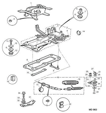 Rover 800 Early Selector Mechanism - External (2) - 2000 Auto