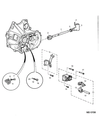 Rover 800 Early Selector Mechanism - Internal - 2700 Manual