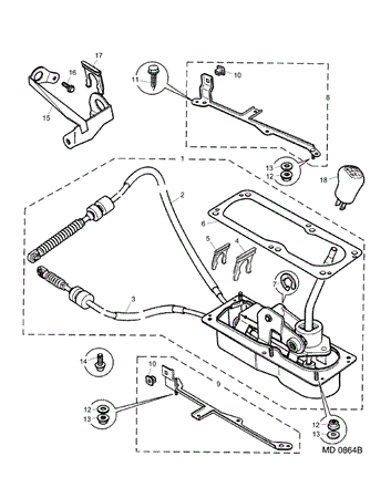 Rover 800 Early Selector Mechanism - External - Diesel Manual