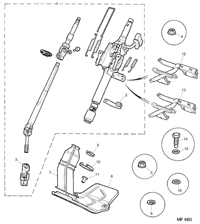 Rover 800 Early Steering Column - RHD from AM229068 - LHD from AM230682