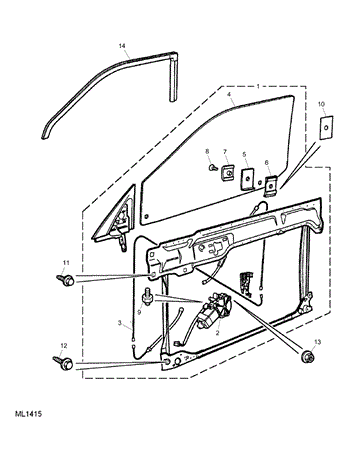 Rover 800 Late Front Door Glass and Mechanism - Coupe