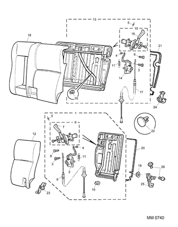 Rover 800 Late Rear Seat - Split - Squab