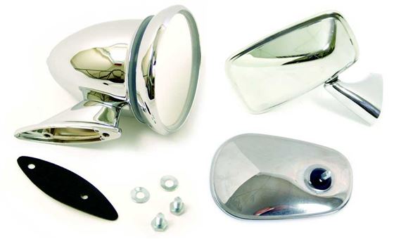 Classic Car Chrome Door Mirrors Convex Glass Pair LH RH For MG MGB Triumph Ford Mini