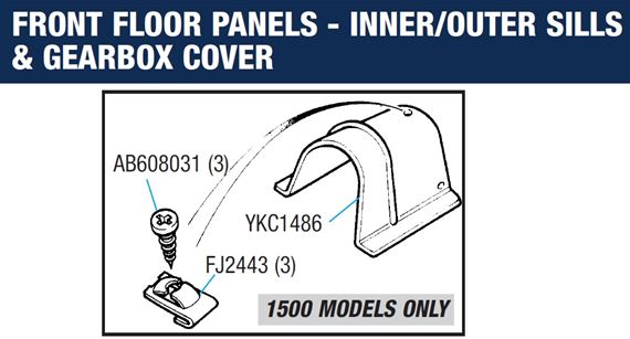 Triumph Spitfire Front Floor Panels - Inner/Outer Sills and Gearbox Cover (1500 Models only)