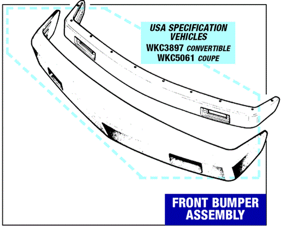 Triumph TR7 Front Bumper Assembly (Complete) USA Specification