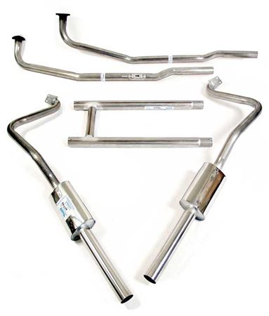 Triumph TR8 Orig Non Cat Stainless Steel Standard Manifolds Exhaust Systems - Twin Noisy