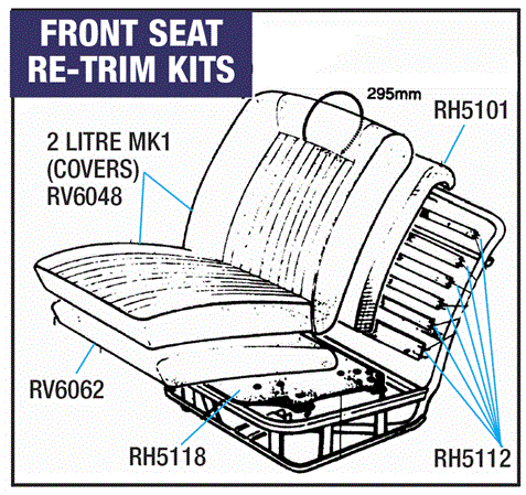 Triumph Vitesse Front Seats and Re-Trim Kits - 2 Litre MK1 Models