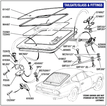 Triumph GT6 Tailgate/Glass and Fittings