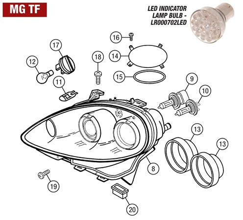 MG TF Headlamps