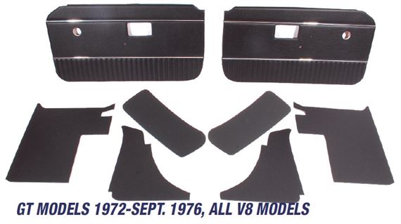 MGB Trim Panel Kits - GT Models 1972-Sept 1976 All V8 Models - Heat Welded Panels with Chrome Strip