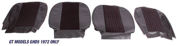 MGB Front Seat Cover Kits - GT Models GHD5 1972 Only - Half Cloth & Half Vinyl