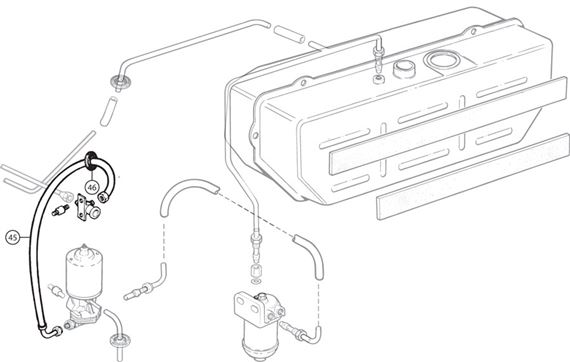 Triumph TR5 Pipework - Fuel Pump to Pressure Relief Valve