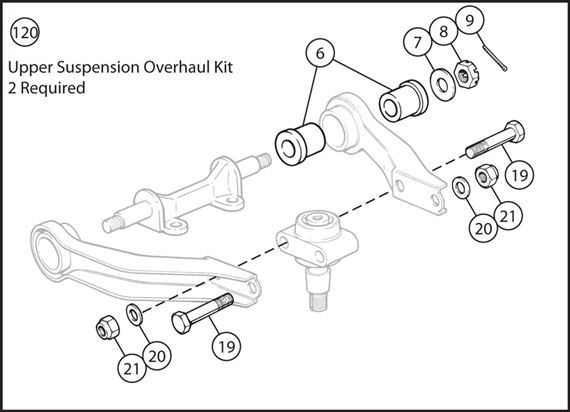 Triumph TR4A-250 Upper Suspension Overhaul Kit