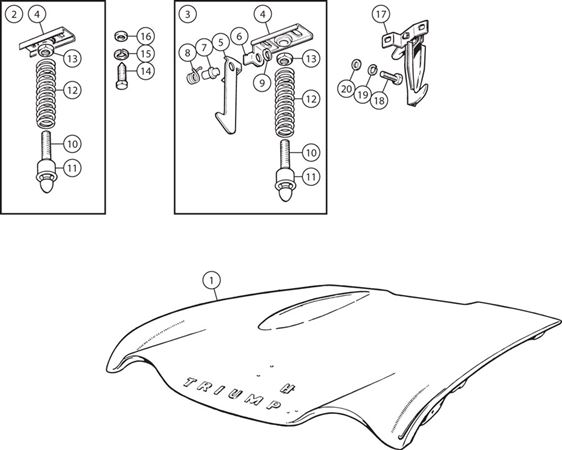 Triumph TR4-250 Bonnet and Safety Catch