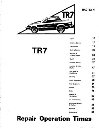 Repair Operation Times - TR7 - 1975-1976 - HAC52HGR - OTP