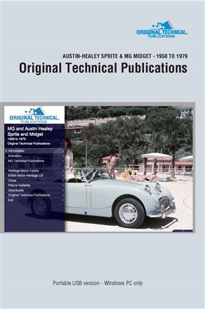 Portable USB - Original Technical Publications - Austin Healey Sprite & Midget 1958 to 1979 - HTP2004USB - OTP