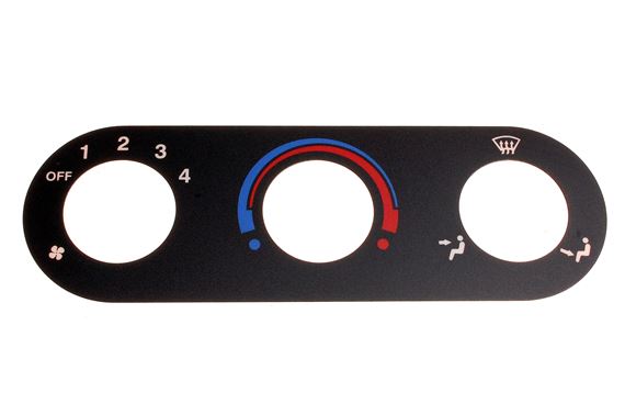 Graphics Plate - Heater Control for Non Illuminated Knobs - JFE100740PMA - Genuine MG Rover