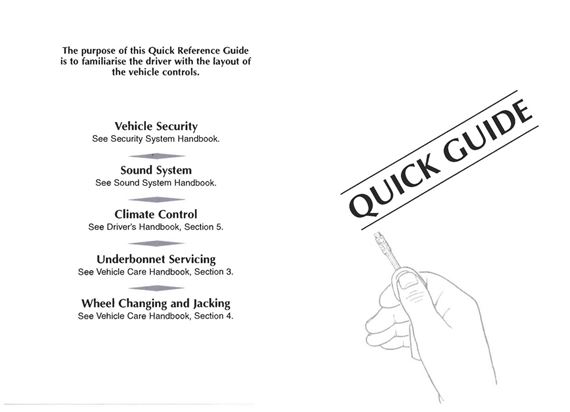 Quick Reference Guide - XK8 & XKR - 1997 - JJM10201472GR - OTP