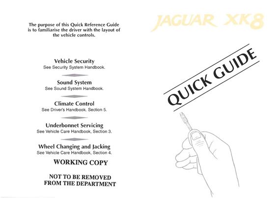 Quick Reference Guide - XK8 & XKR - 1998 - JJM10201480GR - OTP