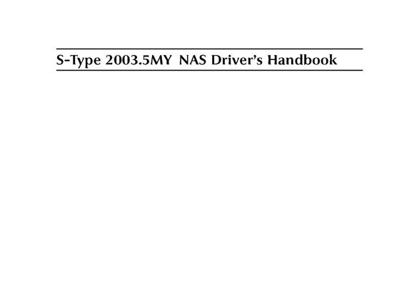 Drivers Handbook - S-Type - 2003 - JJM18021635GR - OTP