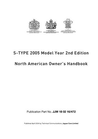 Drivers Handbook - S-Type - 2005 - JJM180216472GR - OTP