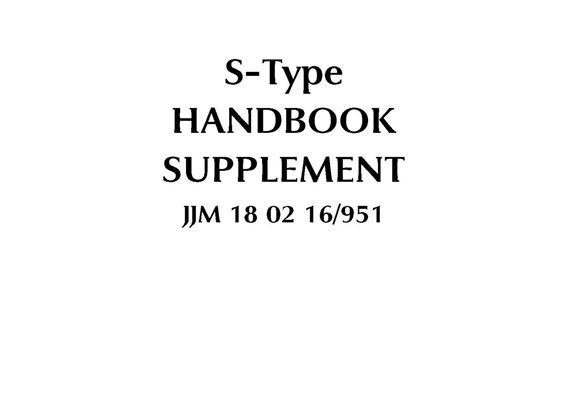 Drivers Handbook Supplement - S-Type - 2000 - JJM180216951GR - OTP