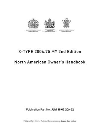 Drivers Handbook - X-Type - 2004 - JJM180220452GR - OTP