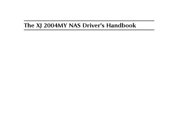 Drivers Handbook - XJ8 & XJR - 2004 - JJM18022140GR - OTP