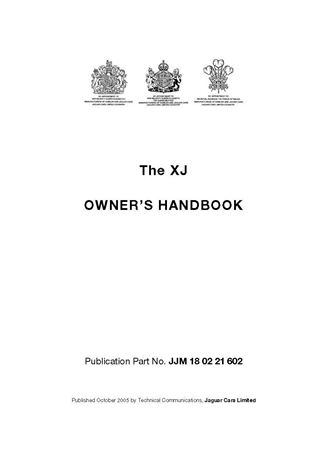 Drivers Handbook - XJ8 & XJR - 2006 - JJM180221602GR - OTP