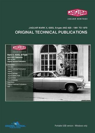 Portable USB - Original Technical Publications - Jaguar Saloon - Mk X 420G S-Type and 420 1961 to 1970 - JTP1005USB - OTP