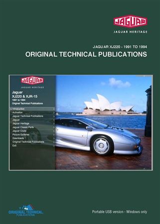 Portable USB - Original Technical Publications - Jaguar XJ220 1991 to 1994 - JTP1009USB - OTP