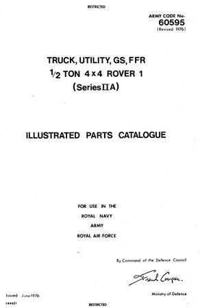 Parts Catalogue - 1/2 Ton Truck GS, FFR Series 2A - 1968-1971 - L4461GR - OTP