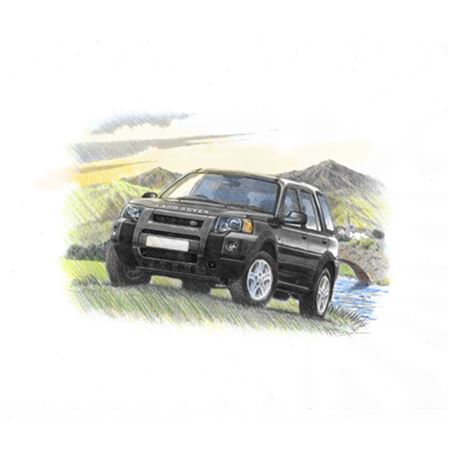 Freelander 1 5Dr 2004-2006 (dark shading) Personalised Portrait in Colour - LF1160COL