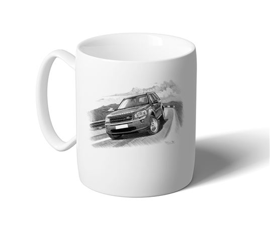 Freelander 2 Dynamic 2012on (white shading) MUG - Black and White with Reg - LF1161BWMUG