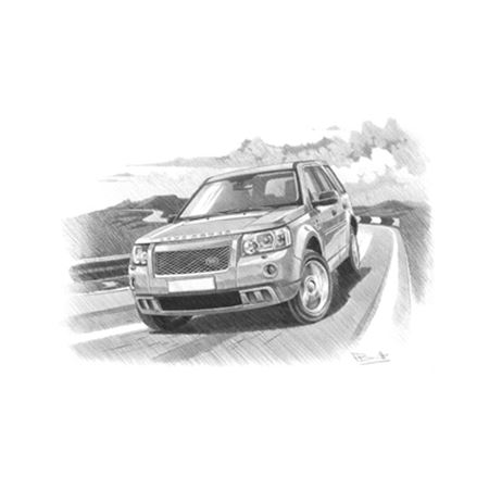 Freelander 2 HST 2008-2010 (light shading) Personalised Portrait in Black & White - LF1162BW