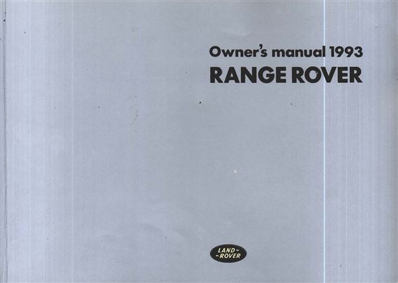 Owners Manual - Range Rover Classic - 1993 - LHAHBUS93GR - OTP
