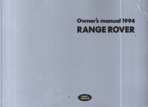 Owners Manual - Range Rover Classic - 1994 - LHAHBUS94GR - OTP