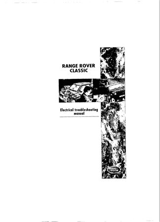 Electrical Trouble Shooting Manual - Range Rover Classic NAS - 1995 - LHBEMENL95GR - OTP