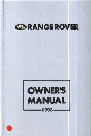 Owners Manual - Range Rover Classic Aus - 1993 - LHCHBAU93GR - OTP