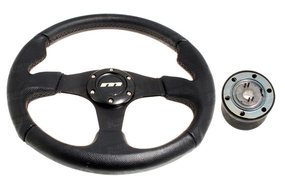 Steering Wheel Kit 340mm M Range Semi Dish Black - LL1119MB48 - Mountney