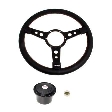 Steering Wheel Kit 15" Leather Semi Dish Black Centre - LL1121B36 - Mountney