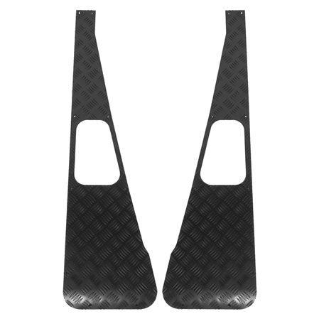 Chequer Plate Wing Top Pair 3mm Black - LL12083B - Aftermarket