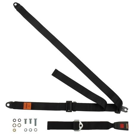 Static Lap Belt (single) Black - LL1317BLACK - Securon